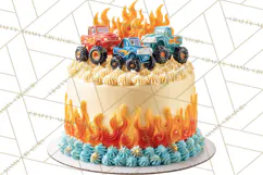 Monster Truck Birthday Party Clipart, Racing Celebration Png Product Image 5