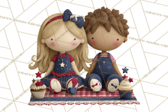 Patriotic Kids Clipart for 4th of July, USA Children PNG Product Image 5