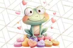Valentine Frog Clipart PNG, Cute Valentine Frogs, Kids Product Image 2
