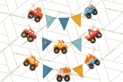 Monster Truck Birthday Party Clipart, Racing Celebration Png Product Image 2