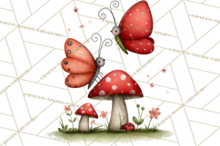 Happy Bug Friends Clipart, Ladybugs, Bees, Butterflies Png Product Image 2
