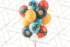 Monster Truck Birthday Party Clipart, Racing Celebration Png Product Image 3