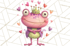 Valentine Frog Clipart PNG, Cute Valentine Frogs, Kids Product Image 3