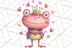 Valentine Frog Clipart PNG, Cute Valentine Frogs, Kids Product Image 3