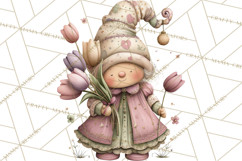 Easter Gnome Clipart, Cute Spring Gnomes PNG Product Image 4
