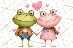 Valentine Frog Clipart PNG, Cute Valentine Frogs, Kids Product Image 4