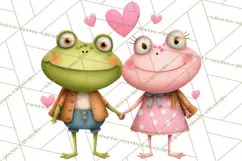 Valentine Frog Clipart PNG, Cute Valentine Frogs, Kids Product Image 4