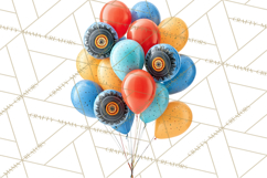 Monster Truck Birthday Party Clipart, Racing Celebration Png Product Image 4