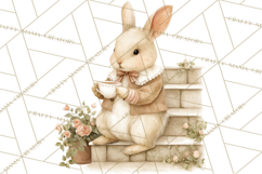 Vintage Spring Bunny Clipart, Whimsical Bunny Gardening Product Image 4