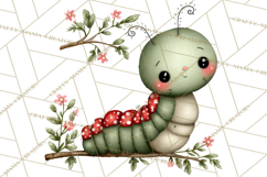 Happy Bug Friends Clipart, Ladybugs, Bees, Butterflies Png Product Image 5