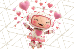Valentine Robot Clipart PNG, Cute Valentine Robots, Kids Product Image 5