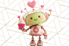 Valentine Robot Clipart PNG, Cute Valentine Robots, Kids Product Image 2
