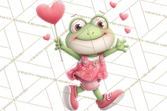 Valentine Frog Clipart PNG, Cute Valentine Frogs, Kids Product Image 2