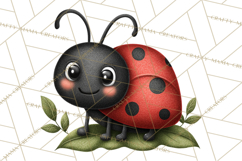Happy Bug Friends Clipart, Ladybugs, Bees, Butterflies Png Product Image 2