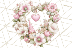 Valentine Gnome Clipart PNG, Gnome Girl Valentine Clip Art Product Image 3