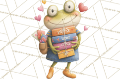 Valentine Frog Clipart PNG, Cute Valentine Frogs, Kids Product Image 3