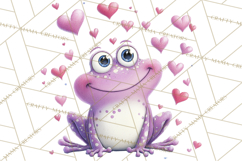 Valentine Frog Clipart PNG, Cute Valentine Frogs, Kids Product Image 4