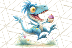 Dinosaur Birthday Clipart PNG, Watercolor Dino Birthday Product Image 4