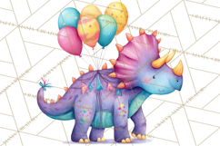 Dinosaur Birthday Clipart PNG, Watercolor Dino Birthday Product Image 5