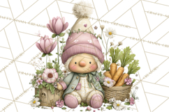 Easter Gnome Clipart, Cute Spring Gnomes PNG Product Image 2