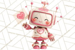 Valentine Robot Clipart PNG, Cute Valentine Robots, Kids Product Image 2