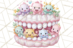 Dinosaur Dentist Clipart Cute Pediatric Dental PNG Product Image 2