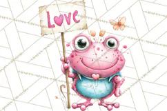 Valentine Frog Clipart PNG, Cute Valentine Frogs, Kids Product Image 2