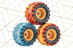 Monster Truck Birthday Party Clipart, Racing Celebration Png Product Image 4