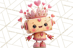 Valentine Robot Clipart PNG, Cute Valentine Robots, Kids Product Image 3