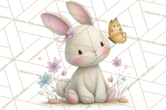 Spring Garden Animals Clipart, Cute Pastel Bunny Chick Lamb Product Image 3