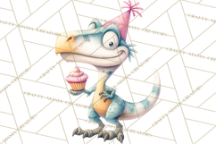 Dinosaur Birthday Clipart PNG, Watercolor Dino Birthday Product Image 3