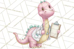 Dinosaur Dentist Clipart Cute Pediatric Dental PNG Product Image 3