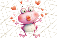 Valentine Frog Clipart PNG, Cute Valentine Frogs, Kids Product Image 3