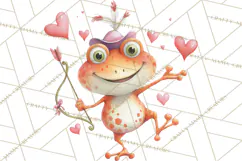 Valentine Frog Clipart PNG, Cute Valentine Frogs, Kids Product Image 4