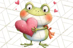 Valentine Frog Clipart PNG, Cute Valentine Frogs, Kids Product Image 5