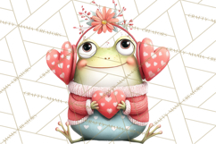 Valentine Frog Clipart PNG, Cute Valentine Frogs, Kids Product Image 2