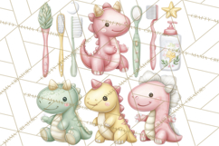 Dinosaur Dentist Clipart Cute Pediatric Dental PNG Product Image 3
