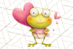 Valentine Frog Clipart PNG, Cute Valentine Frogs, Kids Product Image 3