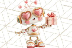 Valentine Robot Clipart PNG, Cute Valentine Robots, Kids Product Image 3