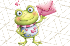 Valentine Frog Clipart PNG, Cute Valentine Frogs, Kids Product Image 4