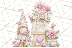 Valentine Gnome Clipart PNG, Gnome Girl Valentine Clip Art Product Image 5