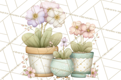 Spring Garden Animals Clipart, Cute Pastel Bunny Chick Lamb Product Image 5