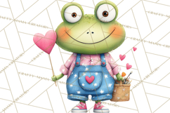 Valentine Frog Clipart PNG, Cute Valentine Frogs, Kids Product Image 5