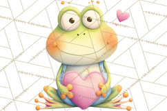 Valentine Frog Clipart PNG, Cute Valentine Frogs, Kids Product Image 2
