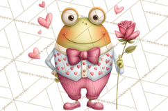 Valentine Frog Clipart PNG, Cute Valentine Frogs, Kids Product Image 4