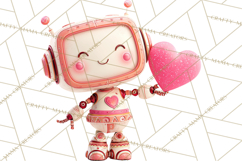 Valentine Robot Clipart PNG, Cute Valentine Robots, Kids Product Image 4