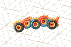 Monster Truck Birthday Party Clipart, Racing Celebration Png Product Image 5