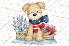 Patriotic Western Clipart, Whimsical Red White Blue Desert Product Image 5