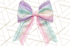 Bows Clipart, Girly Pastel Decorative Png, Layered Satin Product Image 5