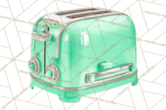 50s Retro Kitchen Clipart, Vintage 1950s Kitchen Appliances Product Image 5